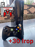Консоль Microsoft Xbox 360 S Прошитий Freeboot 250GB Black У подарунок 30 Ігор Б/У Хороший