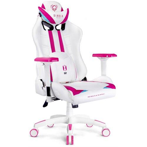 Крісло комп'ютерне DIABLO CHAIRS X-Ray (XL) (XL) біло-рожеве PRF