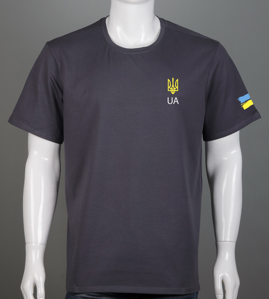 Футболка супер-батал Тризуб UA 2306сб (Уп.2шт 5XL,6XL), Графіт