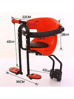 Дитяче велокрісло. На дугах. Велокрісло. Дитяче крісло для велосипеда. Червоне