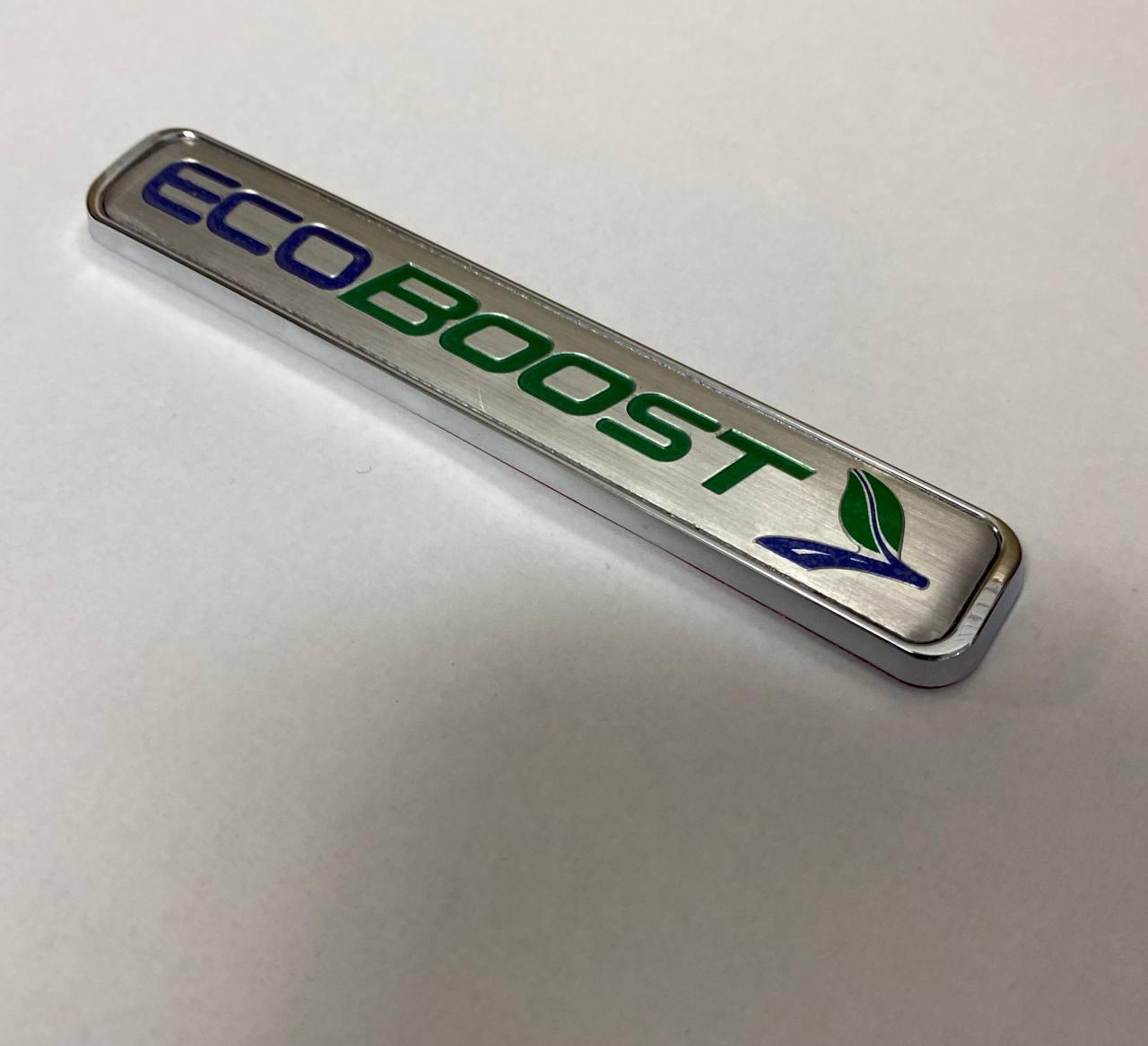 Шильдик емблема напис на багажник FORD EcoBoost Ford Еко Буст ФОРД  колір хром