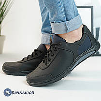 Кросівки чоловічі чорного кольору з прошитою підошвою, фото 5