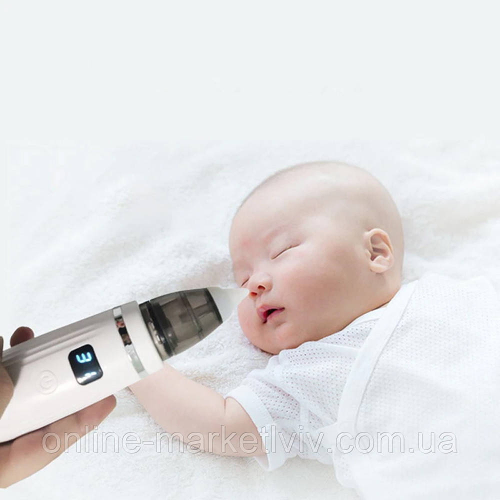 Детский аспиратор для носа 2в1 BABY NOSE, USB-C, LED-дисплей / Соплеотсос назальный электронный - фото 8 - id-p1760722657