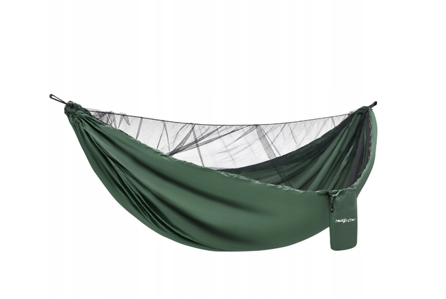 Гамак без поперечки ACTIV/SPACE відтінки зеленого 250 кг 260 x 140 + москітна сітка, фото 2