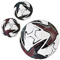 Мяч футбольный EV-3344 , 3вида, ПВХ 1.8мм, 2слоя, 32панели, 300-320грамм, №5