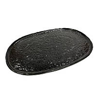 Тарелка овальная фактурная 34,5х23,5 см, Черная (Pro Ceramics) Черный-мат 9040