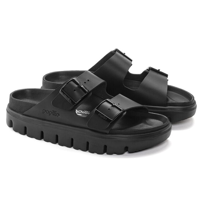 Шльопанці шкіряні Birkenstock Arizona Chunky чорні жіночі ортопедичні 38 розмір 1024565