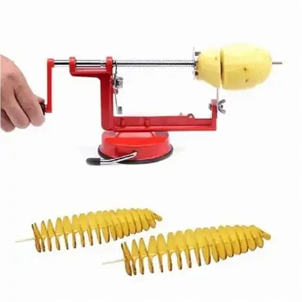 Машинка для спірального нарізання картоплі, Машинка для різання Spiral Potato Slicer, Овочерізка для картоплі, фото 3