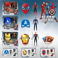 Набір героя 118 C (36/2) 3 види, звук, підсвічування, маска, картки, в коробці