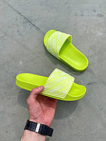 Женские шлепанцы Balenciaga Slides Small Logo Neon Green шлепанцы балинсиага ярко зелёные лето