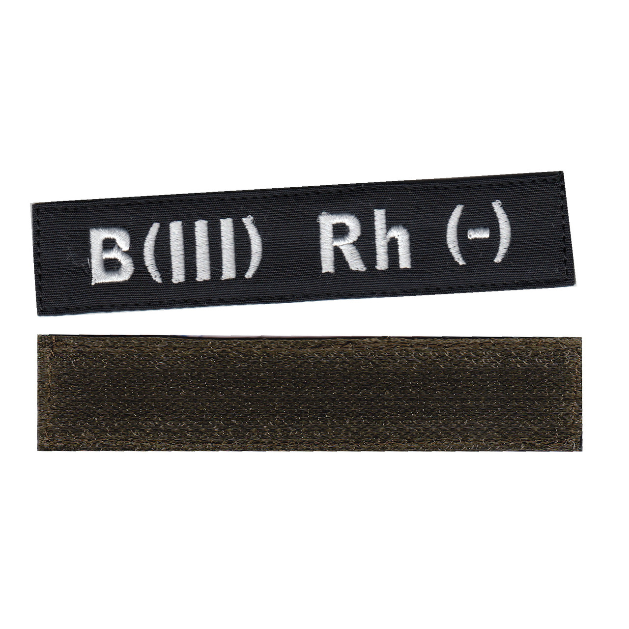 Нашивка група крові 3- військовий / армійський шеврон ЗСУ, білий колір на чорному. 2,8 см * 12,5 см, фото 1