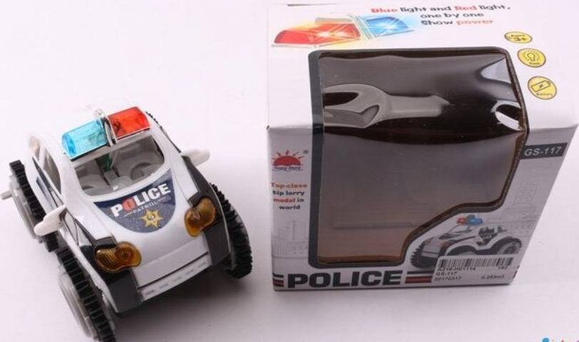 Перевертиш GS 117  "Поліцейська машина", на батарейках, підсвічування мигалки, в коробці, фото 1