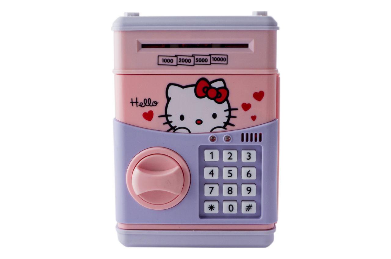 Дитяча скарбничка сейф для дівчаток, Сейф Hello Kitty електронний із кодовим замком