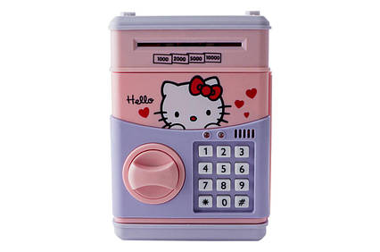 Дитяча скарбничка сейф для дівчаток, Сейф Hello Kitty електронний із кодовим замком, фото 1