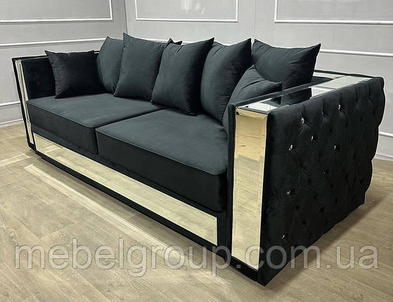 Диван Тренд з дзеркалами та штучним камінням 250*100*82 см., фото 1