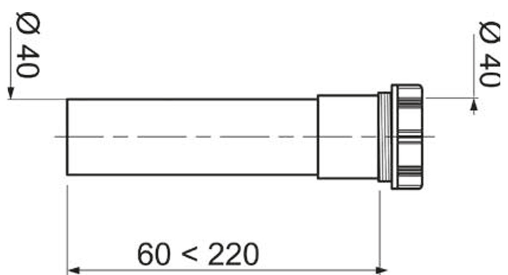 Удлинитель для сифона Espace Ø40×40мм WIRQUIN (9549251), фото 2