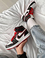 Мужские Кроссовки Nike Air Jordan 1 Retro Mid Black White Red