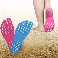 Наклейки на ступни ног пляжные защита от ожогов и скольжения. Стельки для защиты стоп, босых ног на пляже.