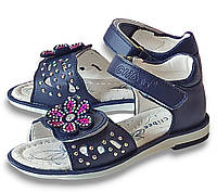 Кожаные ортопедические босоножки сандалии открытые летняя обувь для девочки 137 Clibee Клиби р.25