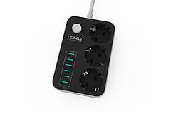 Мережевий фільтр (подовжувач) LDNIO SC3631, 3 розетки EU, 6 USB 3.4A