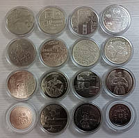Комплект (набор) 16 шт. в капсулах юбилейных монет 10 гривен посвящённых ВСУ
