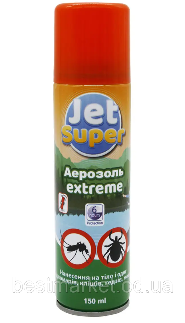 Аерозоль для Комарів і Комахів Super Jet Extreme 6 годин 150 мл
