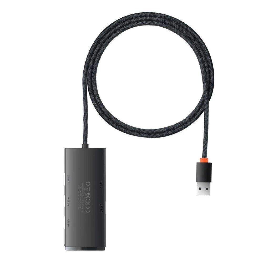 USB HUB Baseus Lite Series 4 in 1 USB HUB Adapter (1m) WKQX030101 - Black - фото 2 - id-p1859443886