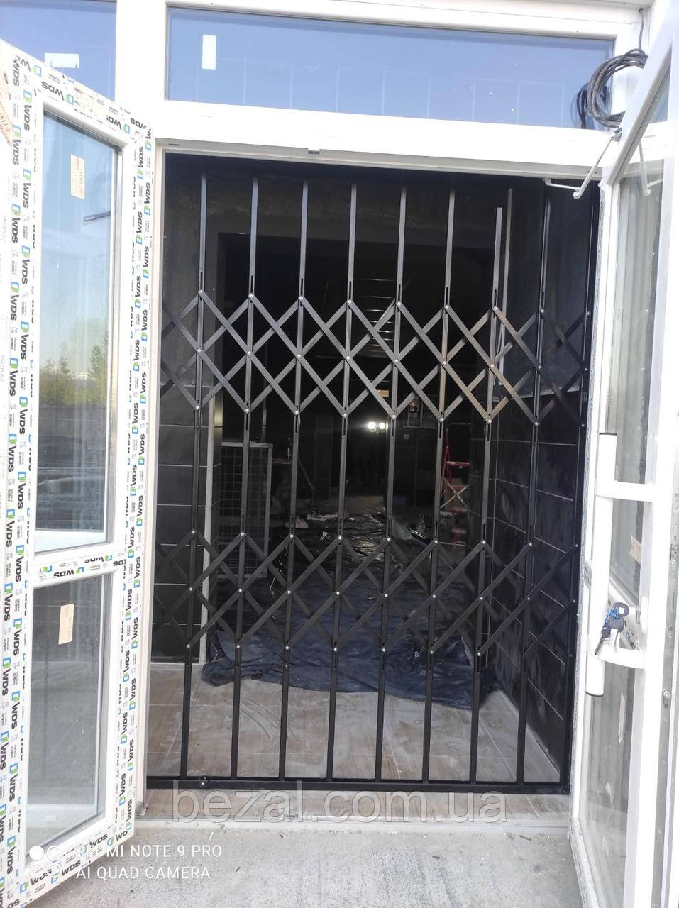 Розсувні захисні решітки на двері проєм 1000*2000мм OL783 1м², фото 1