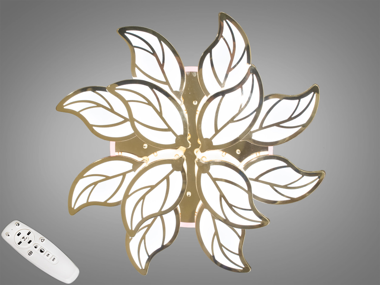 LED-люстра з димером і кольоровою підсвіткою 8028/8+4G LED 3color dimmer, фото 1