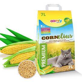 Наповнювач у котячий туалет (лоток) кукурудзяний Comfy Cornelius 7л / 3,8 кг Herbal (Травяний)