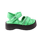 Босоніжки жіночі Aquamarin зелені натуральна шкіра, 37, фото 3