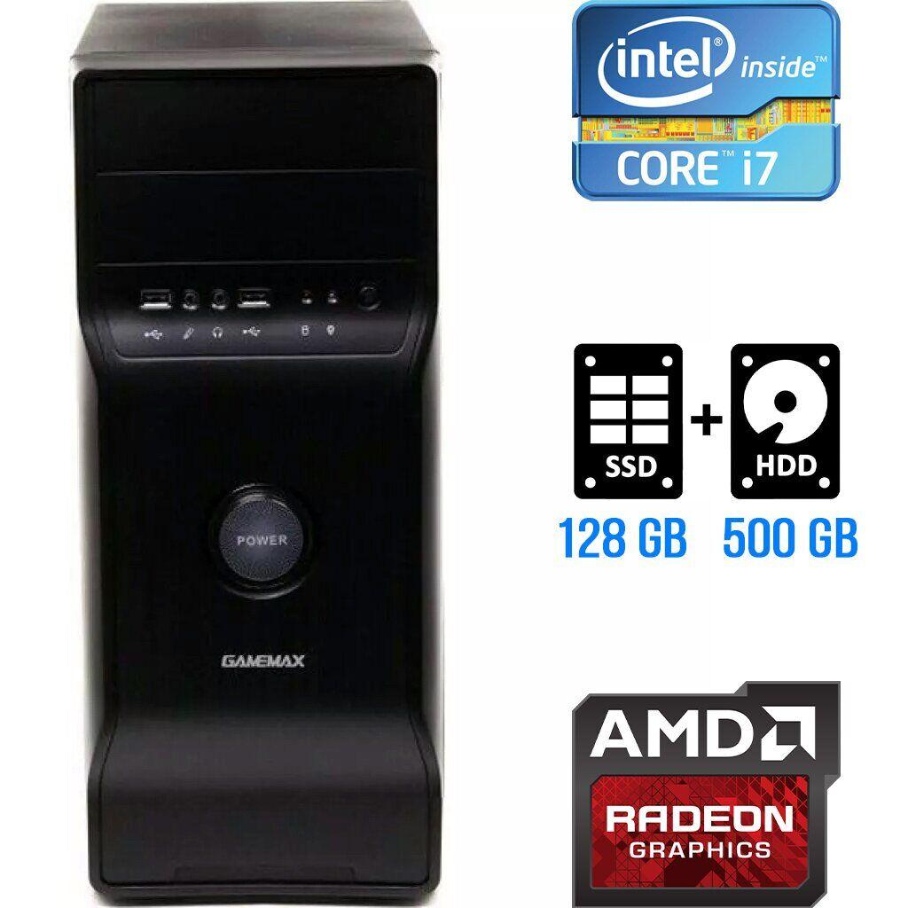 Ігровий ПК GameMax Tower / Intel Core i7-2600 (4 (8) ядра по 3.4 — 3.8 GHz) / 8 GB DDR3 / 128 GB SSD + 500 GB