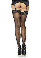 Leg Avenue Stockings Rhinestone backseam OS Black