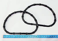 Ручка для сумок 1 штука пластиковая " Бамбуковая", чорна полукруглая Розмір 20\14 см