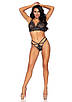 Leg Avenue Strappy bralette and g-string S Black KW, фото 3