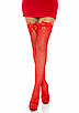 Leg Avenue Fishnet Thigh Highs With Bow OS Red KW, фото 4