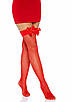 Leg Avenue Fishnet Thigh Highs With Bow OS Red KW, фото 5