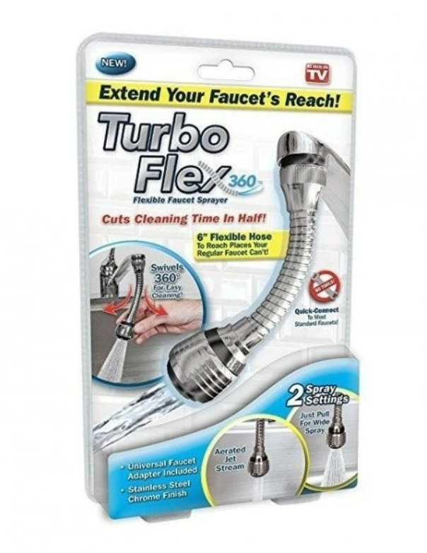 Гнучка насадка для крана Turbo Flex 360 аератор економець води BR000114