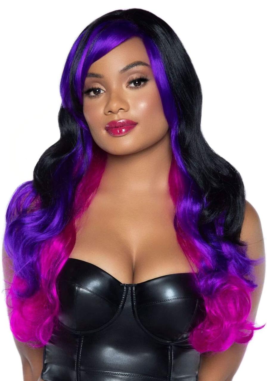 Leg Avenue Allure Multi Color Wig Black/Purple Кітті