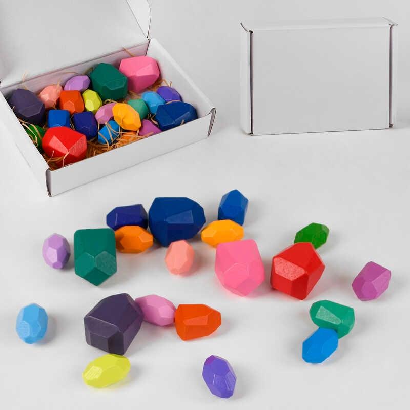 Дерев'яна гра Логіка С 47219 (48) гра-балансир "Гора каміння", 20 елементів, в коробці