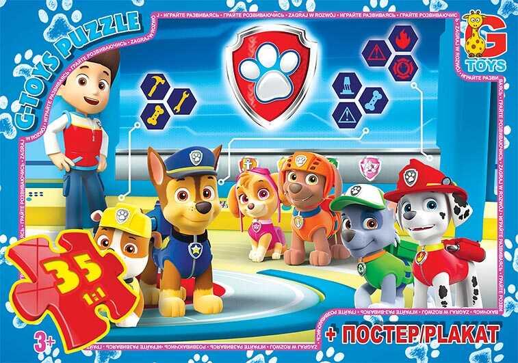 Гр Пазли 35 ел. "G-Toys" "Щенячий Патруль" PW 0845 (62) + постер