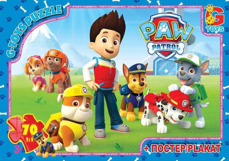 Гр Пазли 70 ел. "G Toys" "Щенячий патруль" PW 0813 (62) + постер