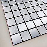 Самоклеюча алюмінієва плитка Срібна мозаїка 300х300х3мм, фото 4