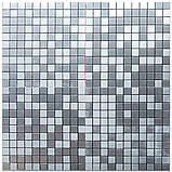Самоклеюча алюмінієва плитка Срібна мозаїка 300х300х3мм, фото 5