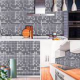 Самоклеюча алюмінієва плитка Срібна мозаїка 300х300х3мм, фото 2