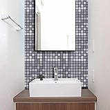 Самоклеюча алюмінієва плитка Срібна мозаїка 300х300х3мм, фото 10