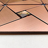 Самоклеюча алюмінієва плитка Мідна зі стразами 300х300х3мм, фото 3