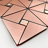 Самоклеюча алюмінієва плитка Мідна зі стразами 300х300х3мм, фото 4
