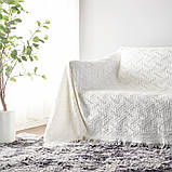 Скатертина біла однотонна Скатертина на стіл ошатна квадратна 130*130 см. Скатертина на круглий стіл, фото 5