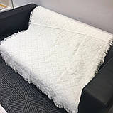 Скатертина біла однотонна Скатертина на стіл ошатна квадратна 130*130 см. Скатертина на круглий стіл, фото 6